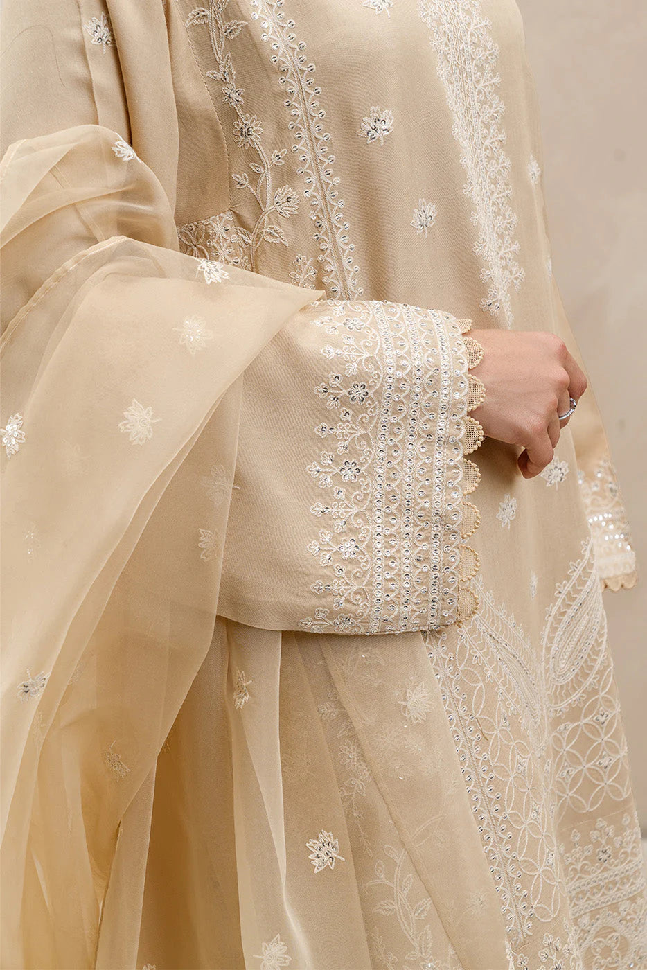 Embroidered Raw Silk Suit