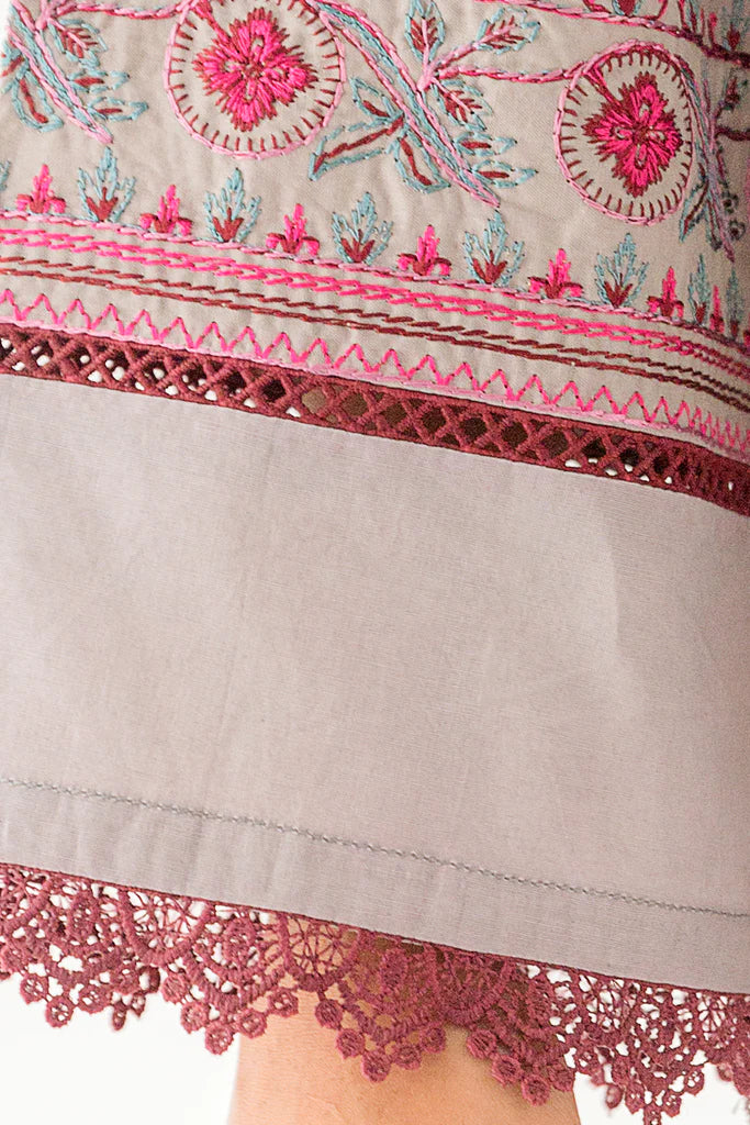 Arctic Spring Embroidered Cambric Suit