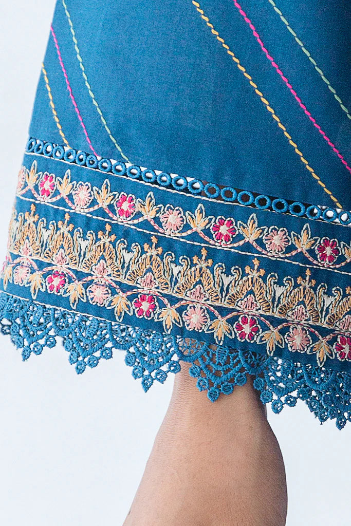 Sapphire Muse Embroidered Cambric Suit