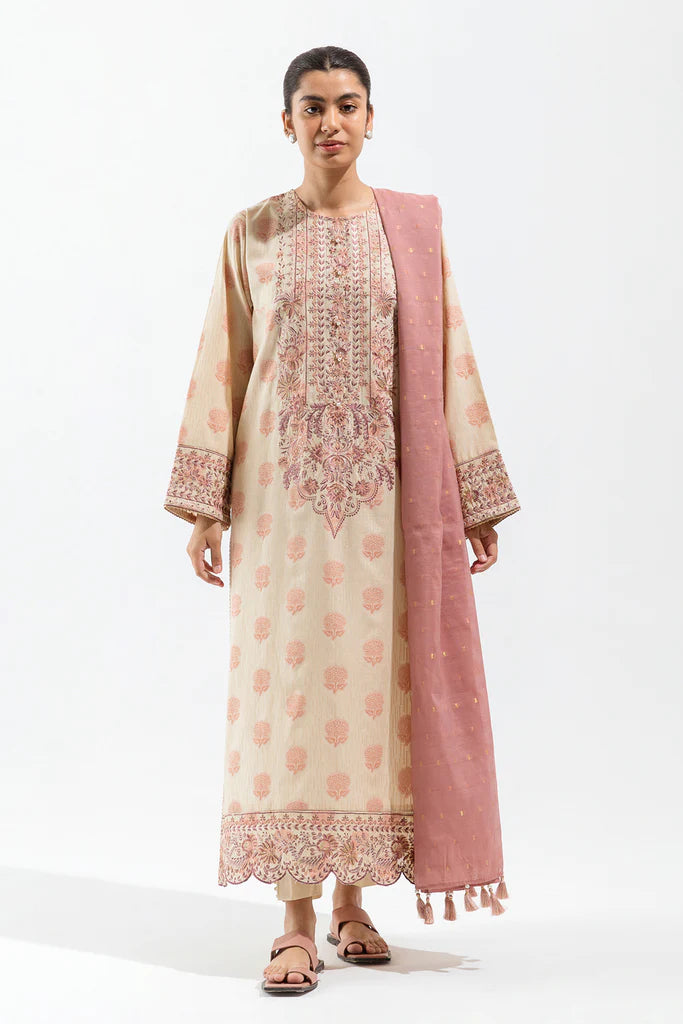 Embroidered Cotton Jacquard Suit