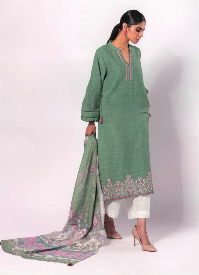 Embroidered Khaddar Suit