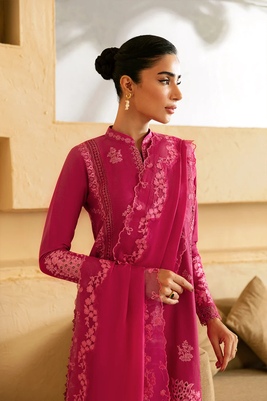 Pink Cambric Cotton Suit
