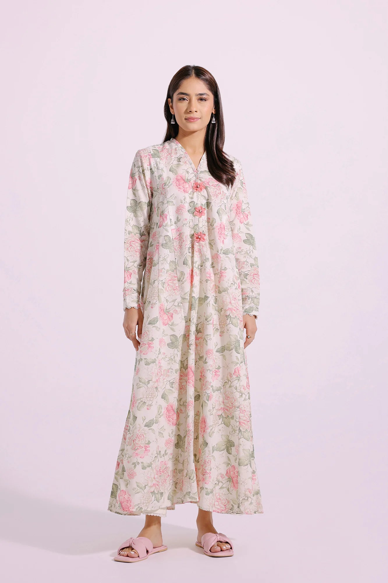 Printed yarn dyed frock