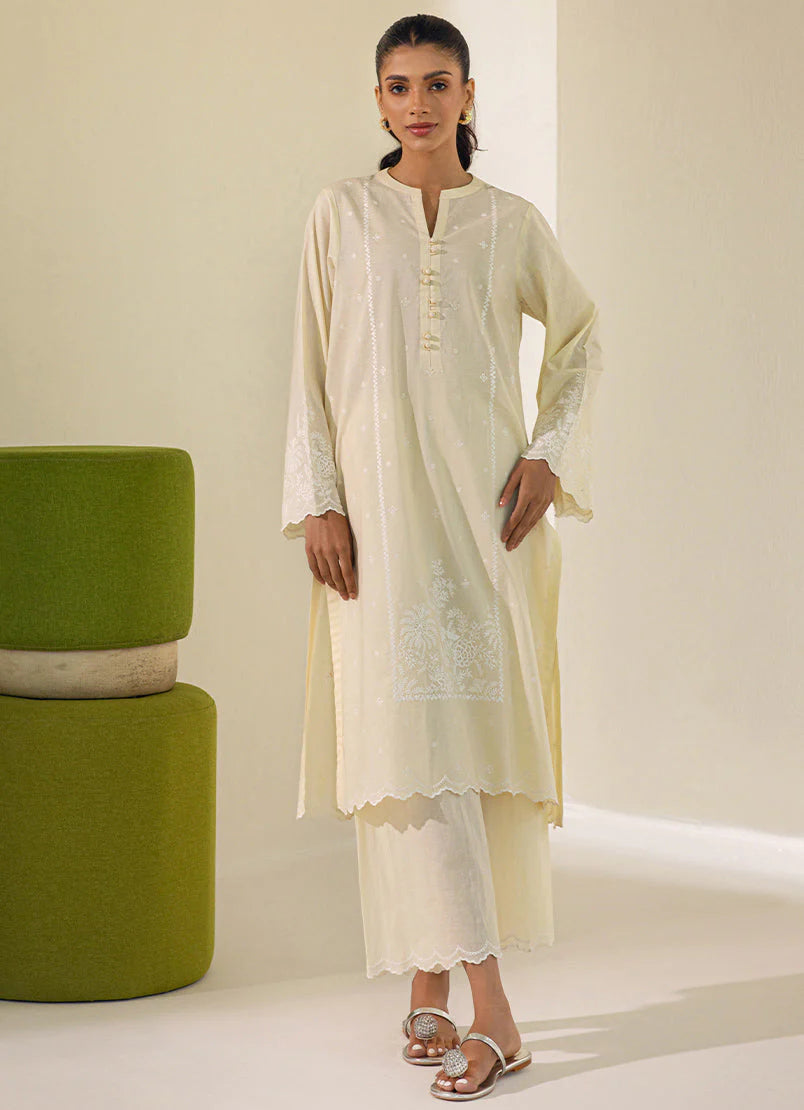 Ivory embroidered co-ord suit