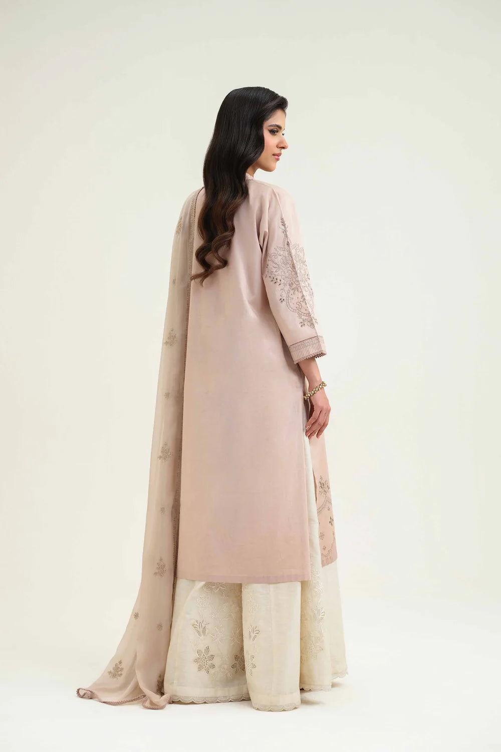 Mauve embroidered cambric suit