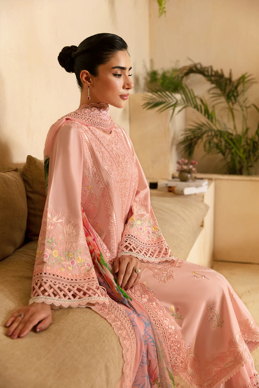 Light Pink Cambric Cotton Suit