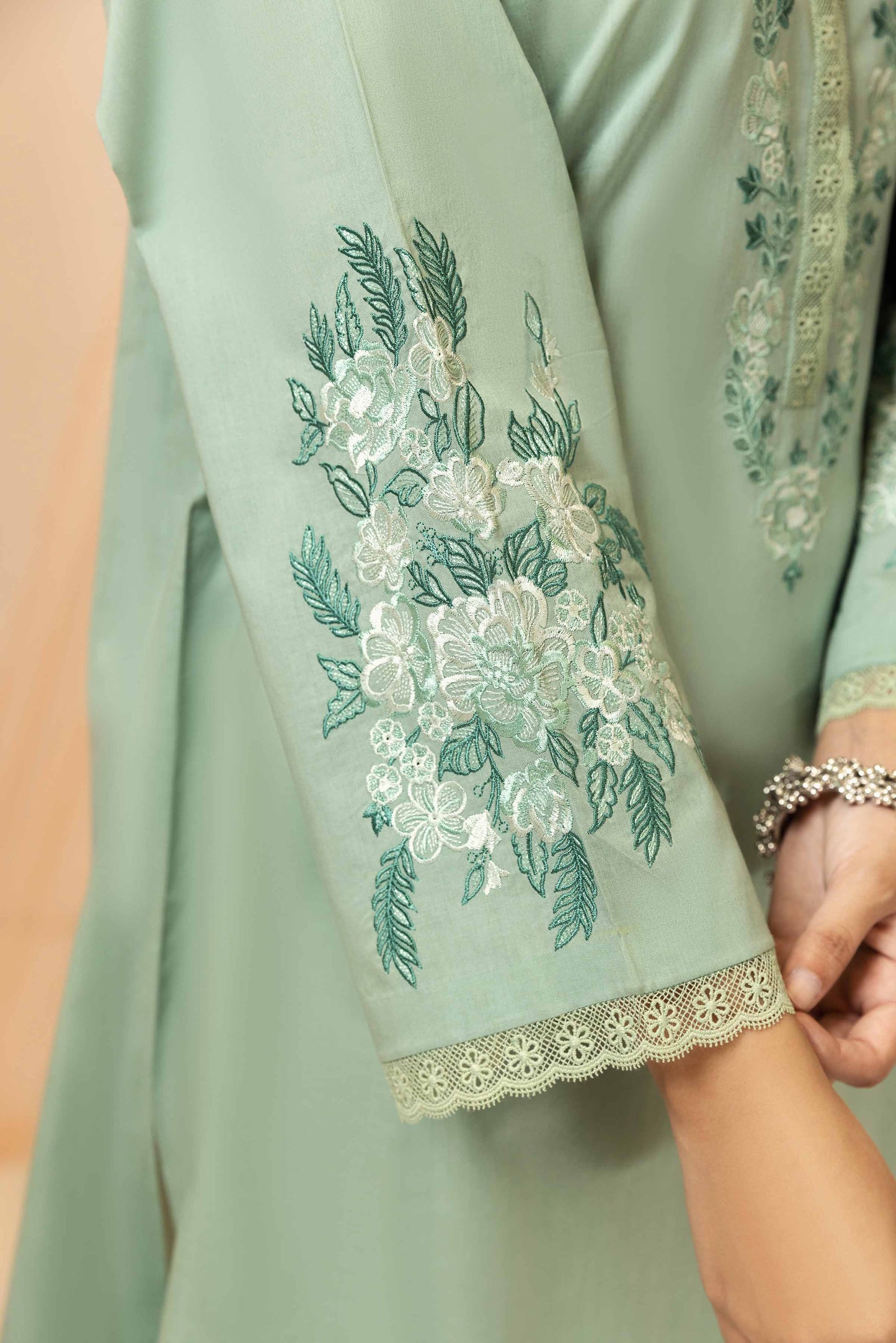 Mint embroidered shirt