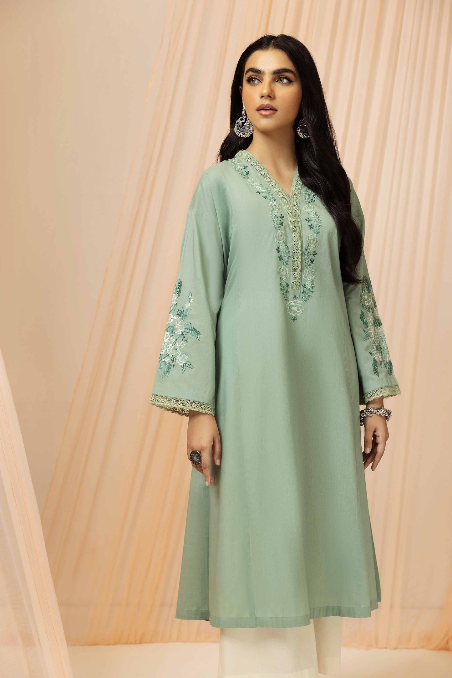 Mint embroidered shirt