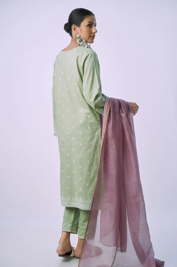 Green Printed Lawn Suit