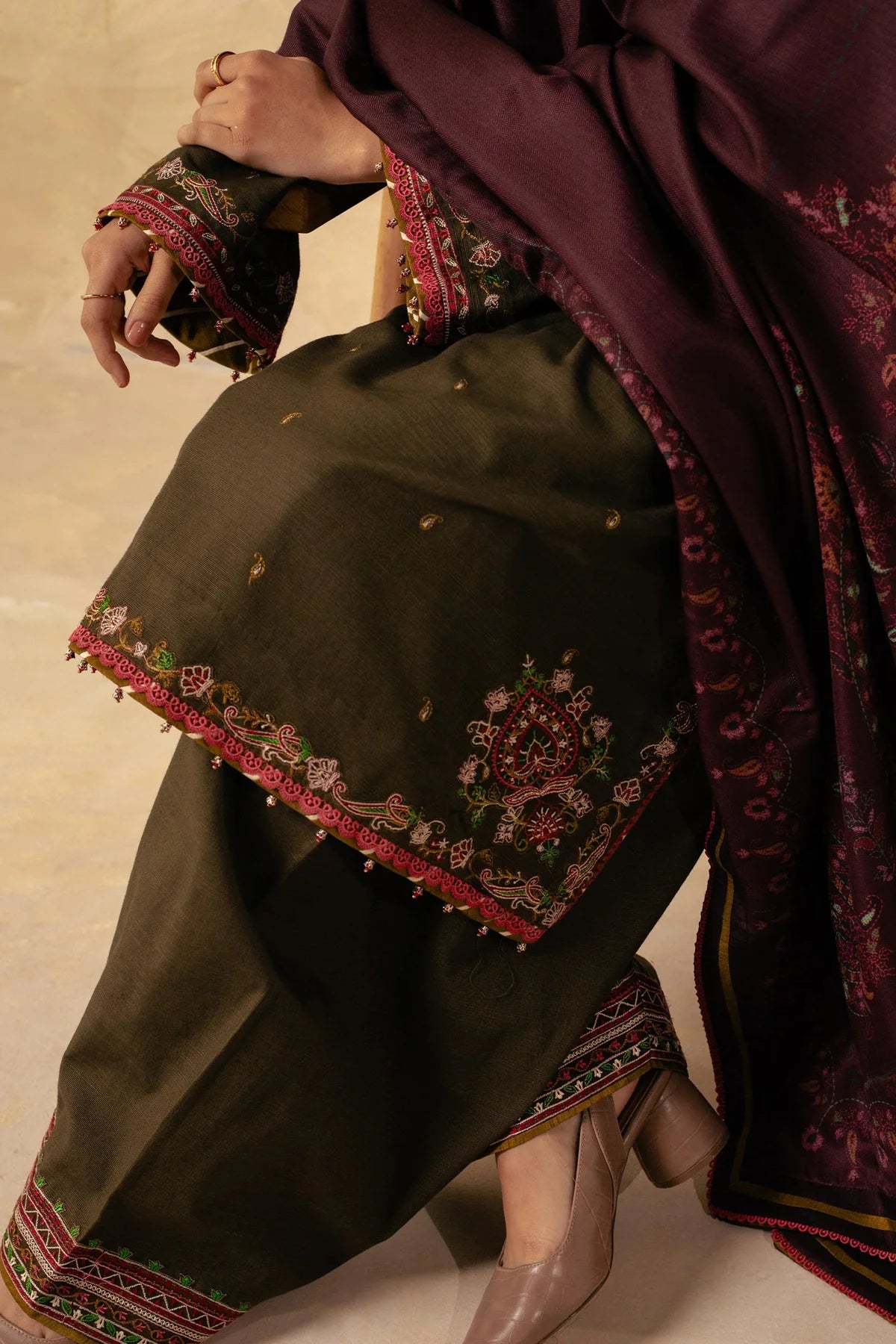 Embroidered Khaddar Suit