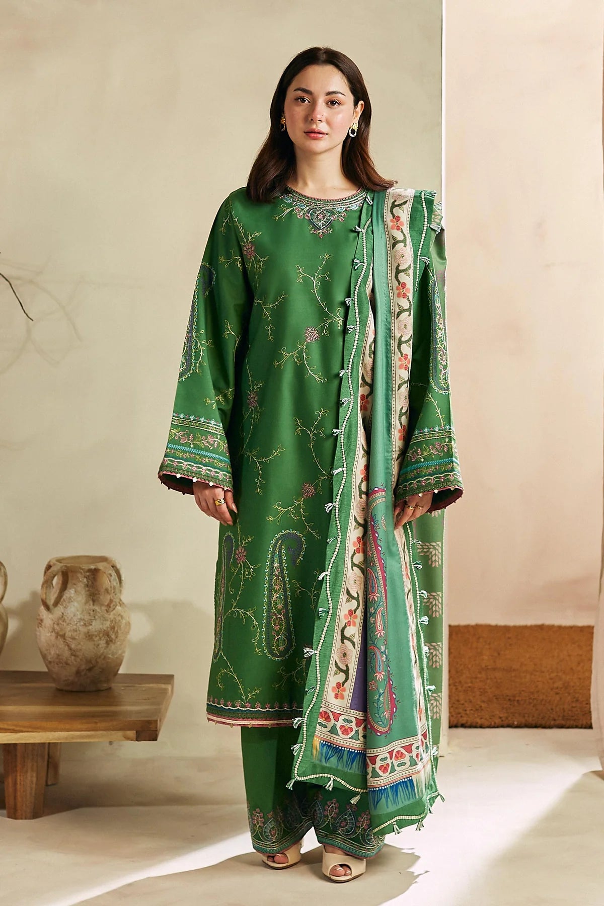Embroidered Linen Suit