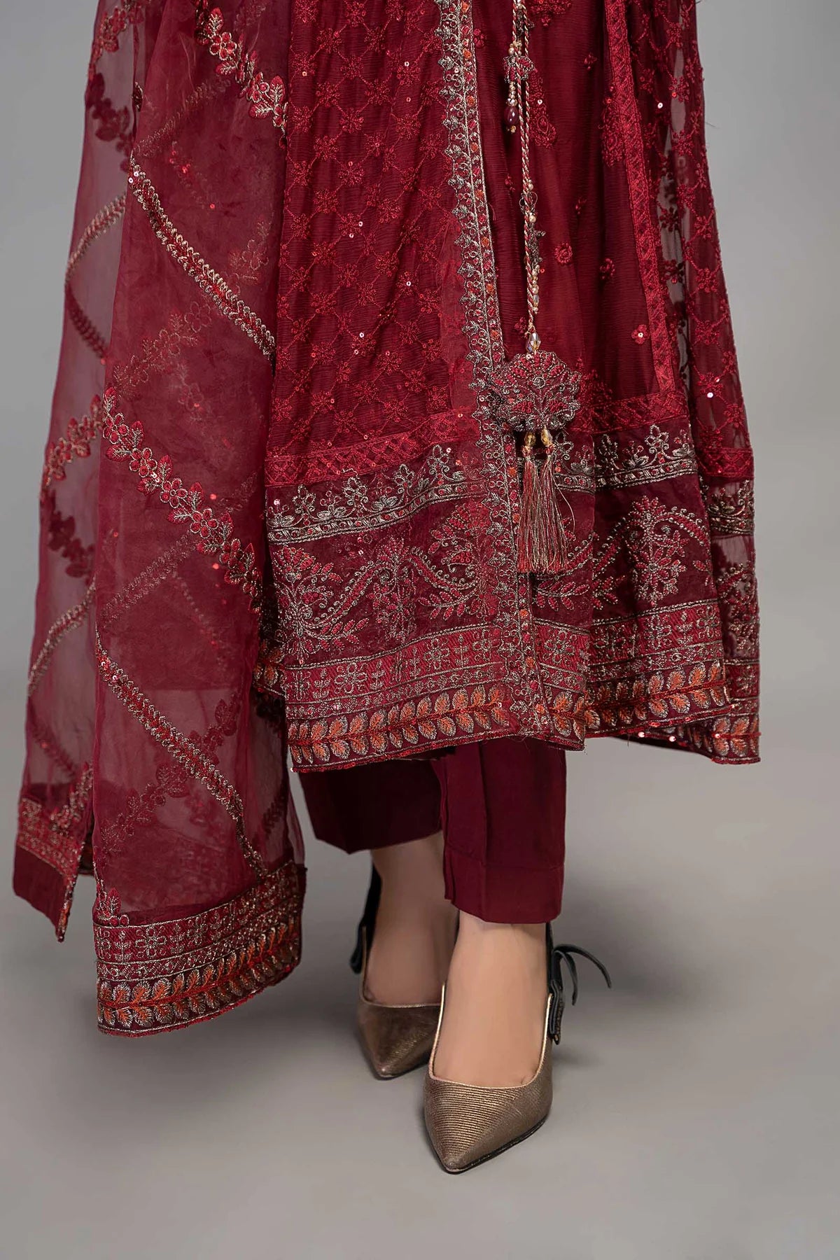Red Angrakha Frock