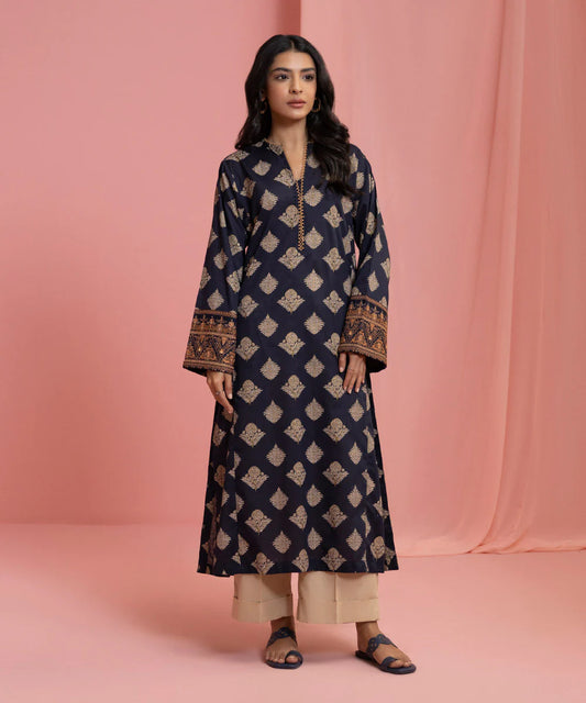 Blue Embroidered Lawn Shirt