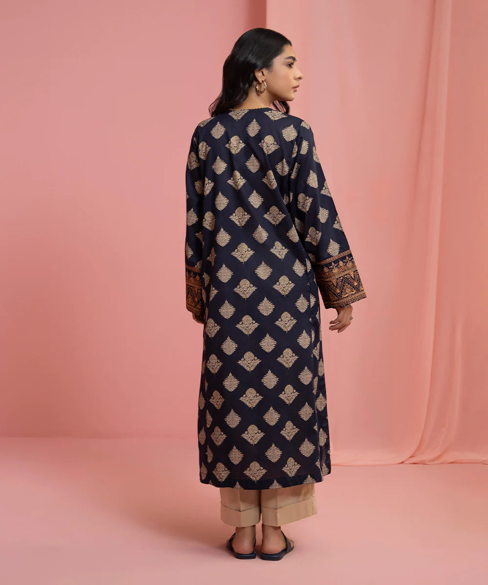 Blue Embroidered Lawn Shirt