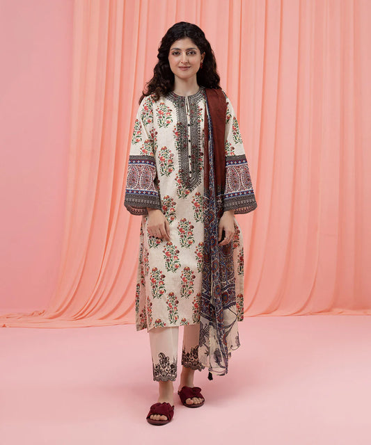Multi Embroidered Cambric Suit