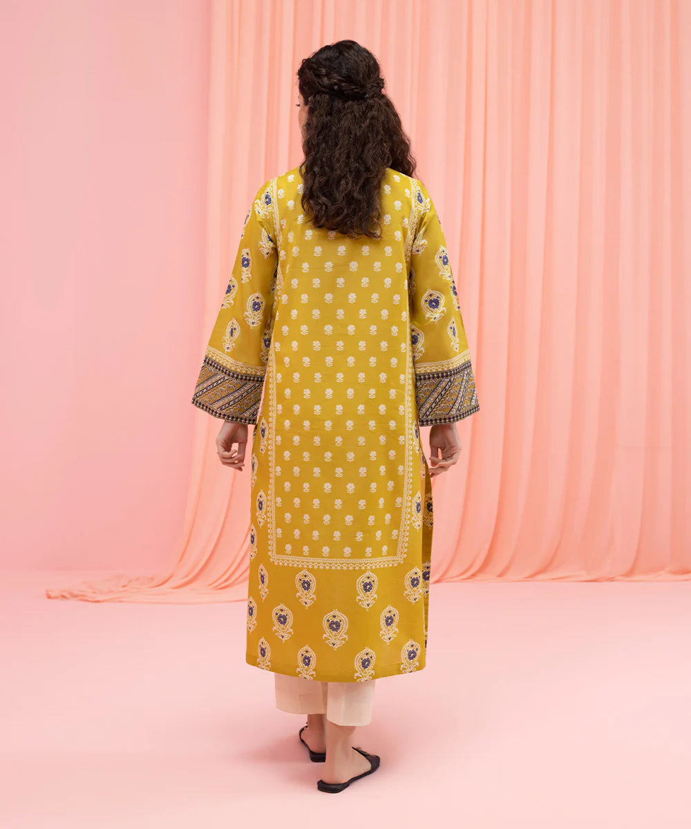 Mustard Embroidered Lawn Shirt