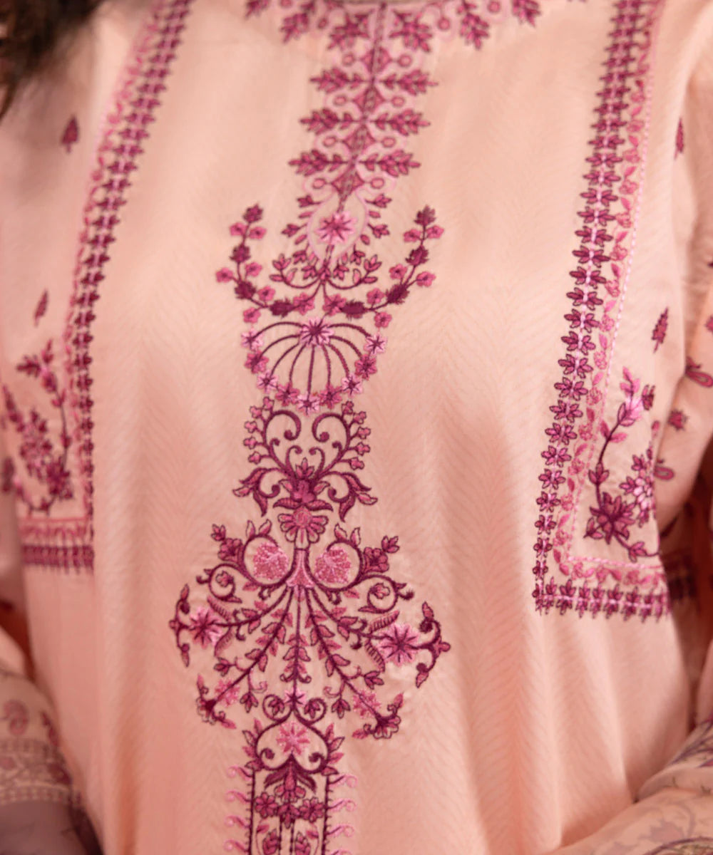 Pink Embroidered Suit