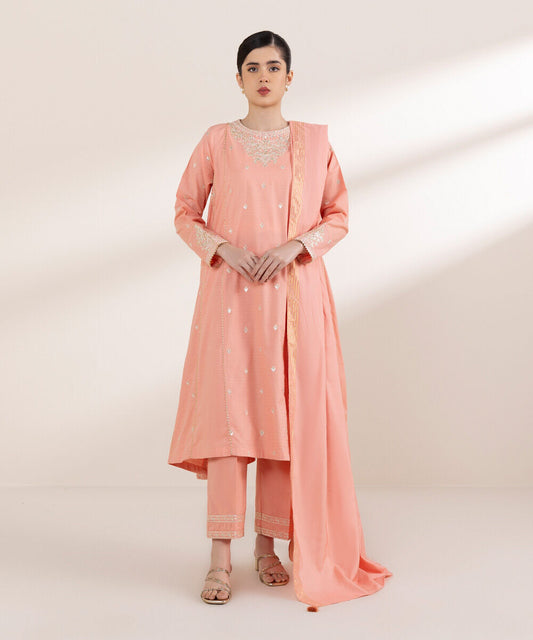 Embroidered Dobby Lawn Suit