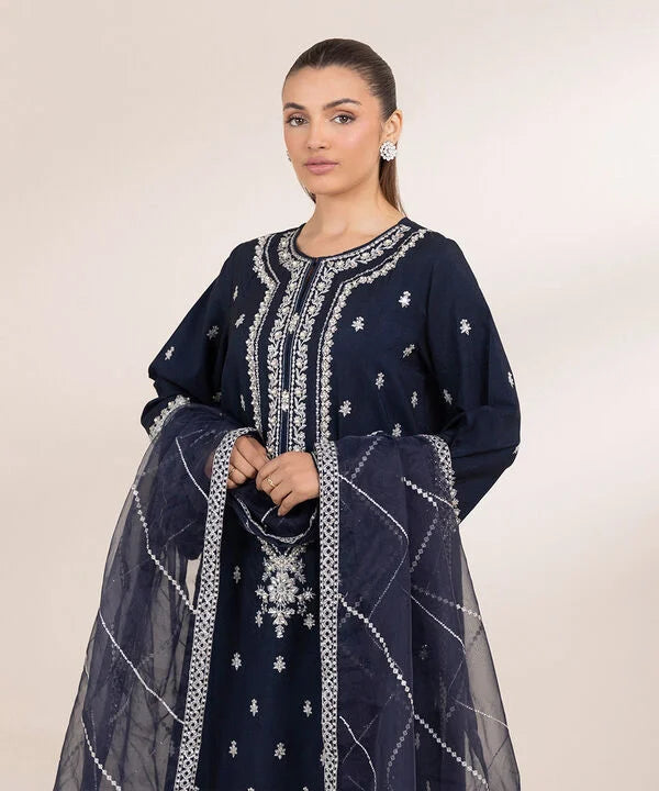 Embroidered Raw Silk Suit