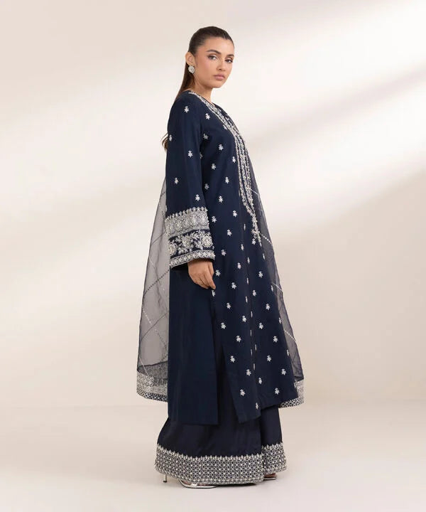 Embroidered Raw Silk Suit
