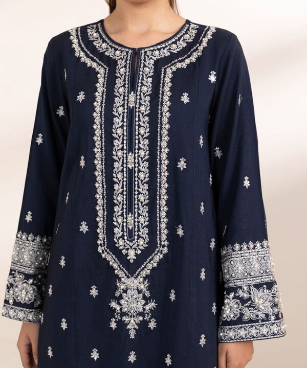 Embroidered Raw Silk Suit