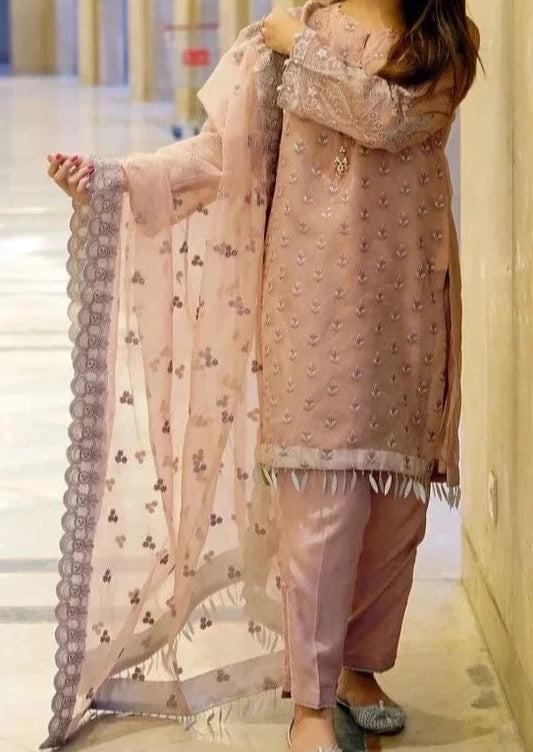 Dusky Pink Embroidered Suit
