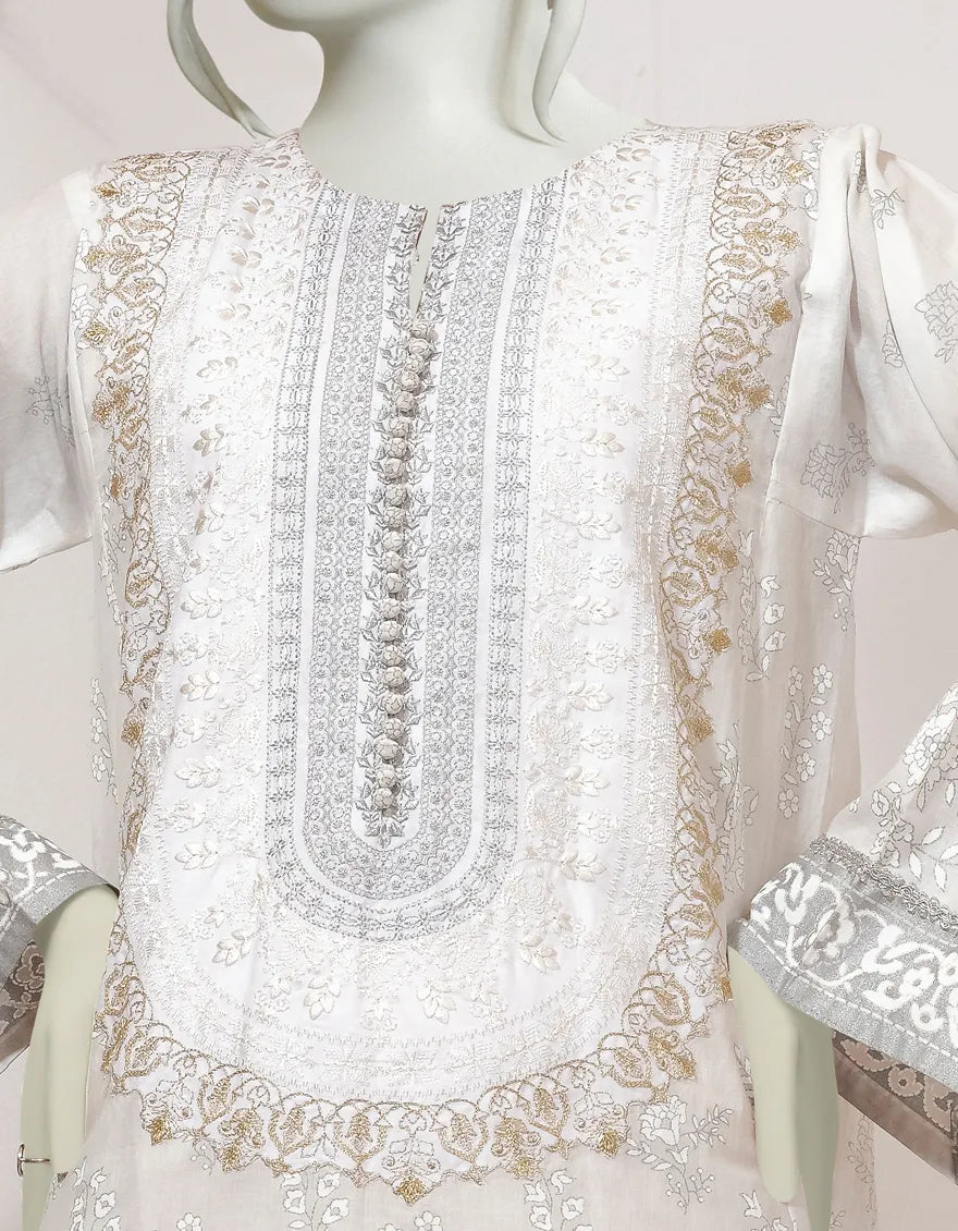 White embroidered lawn shirt