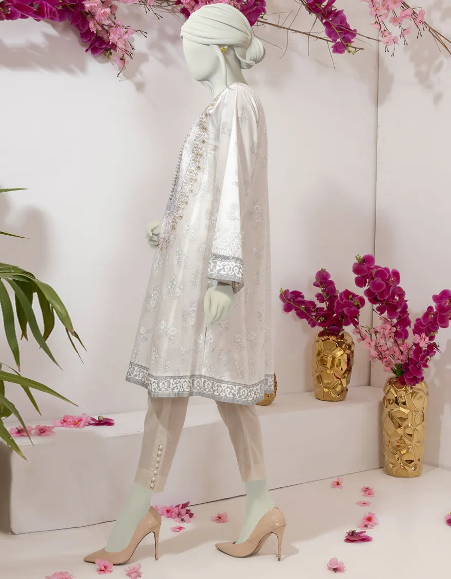 White embroidered lawn shirt