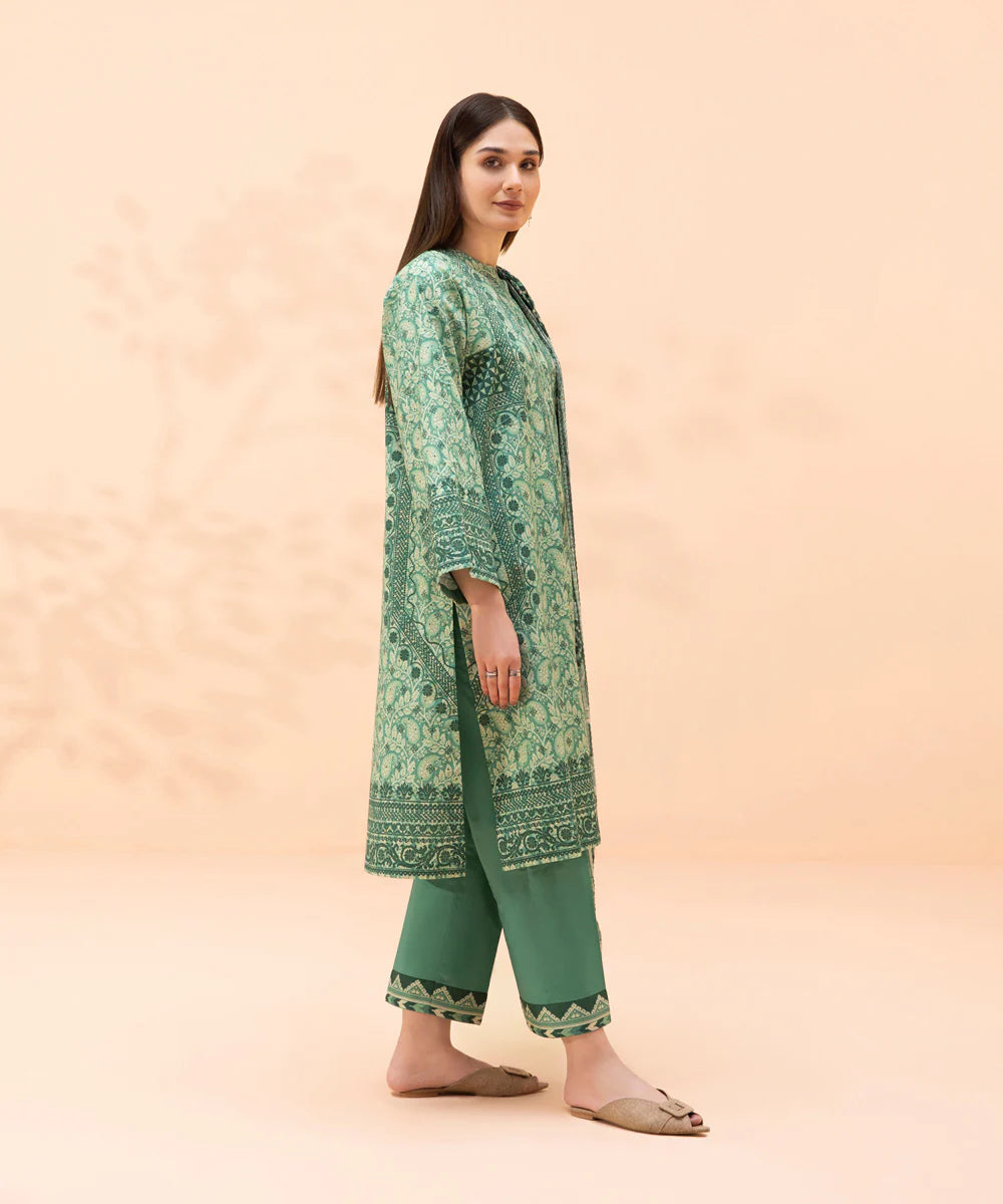 Teal Digital Printed Lawn Suit