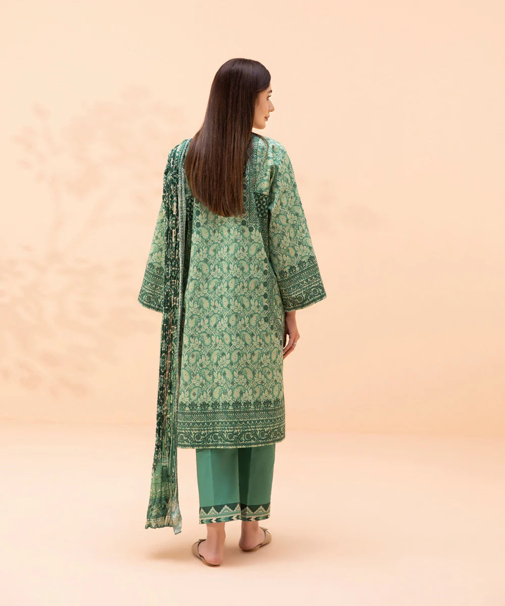 Teal Digital Printed Lawn Suit