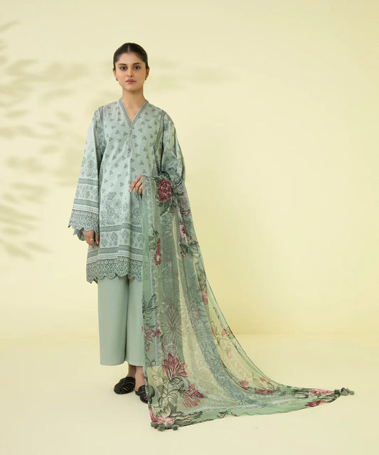 Light Green Printed Lawn Suit