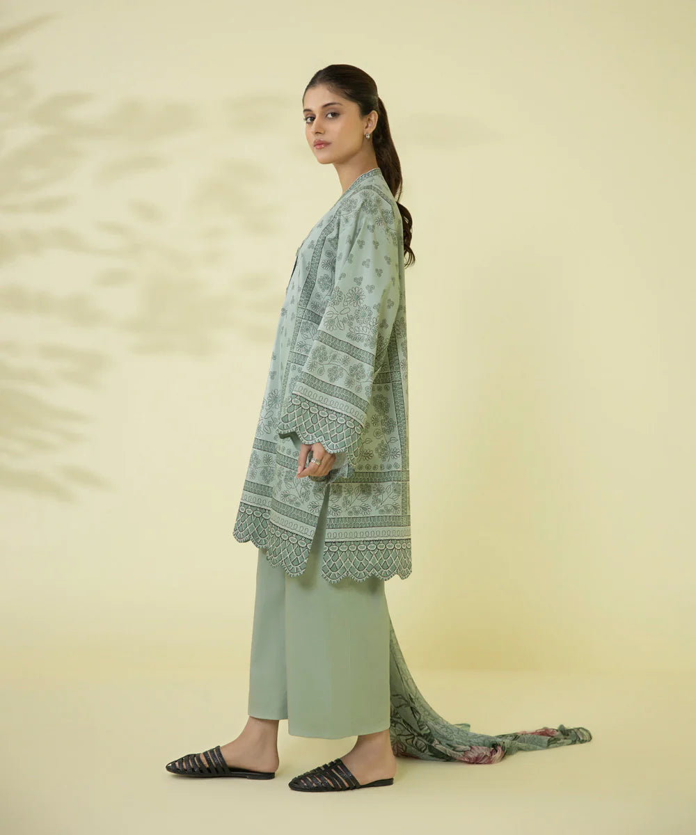Light Green Printed Lawn Suit