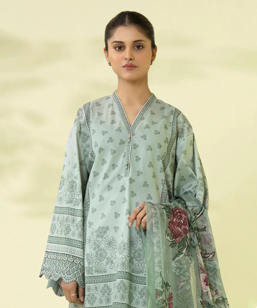 Light Green Printed Lawn Suit