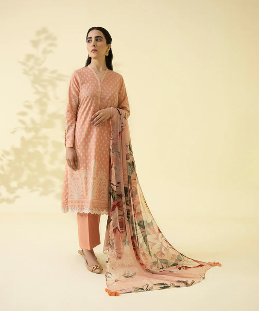 Coral Printed Suit
