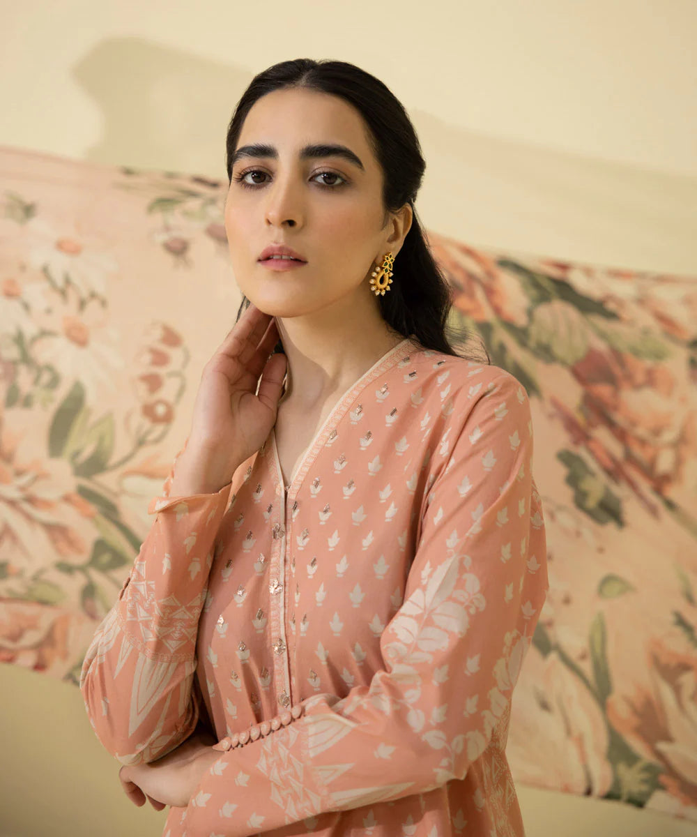 Coral Printed Suit