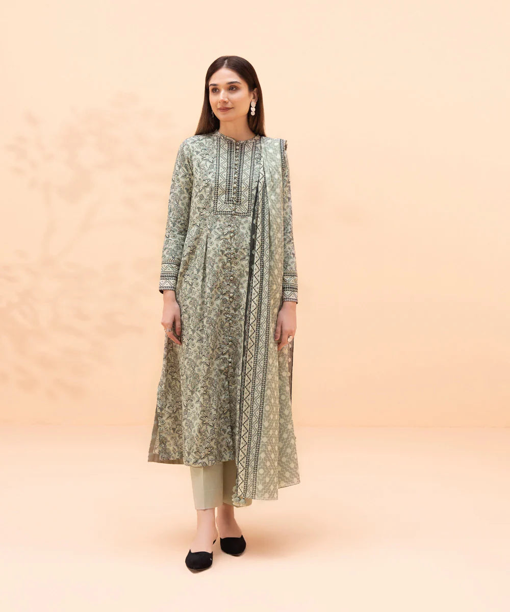 Ivory Printed Lawn Suit