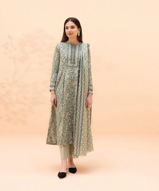 Ivory Printed Lawn Suit