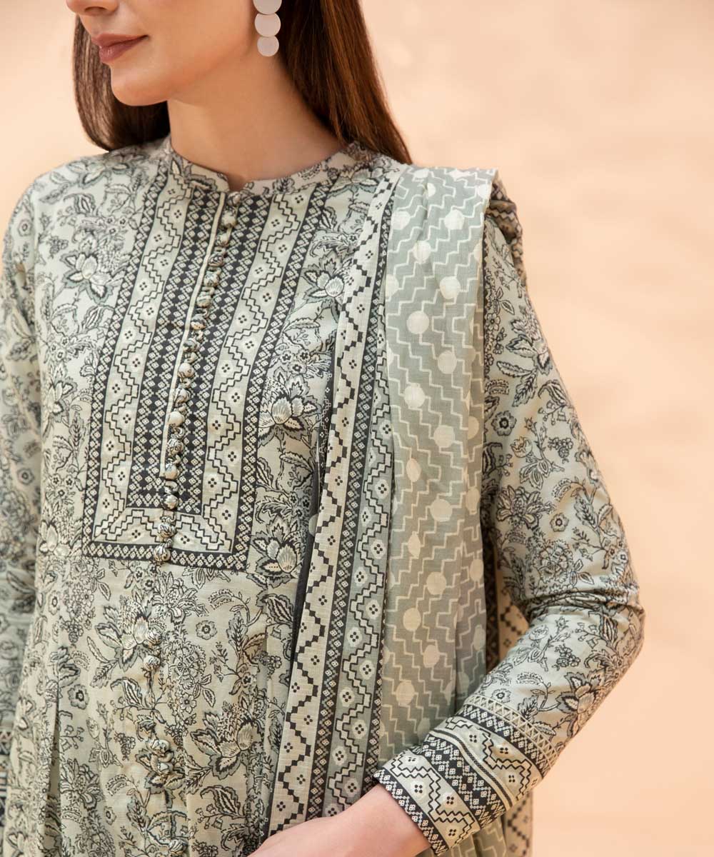 Ivory Printed Lawn Suit