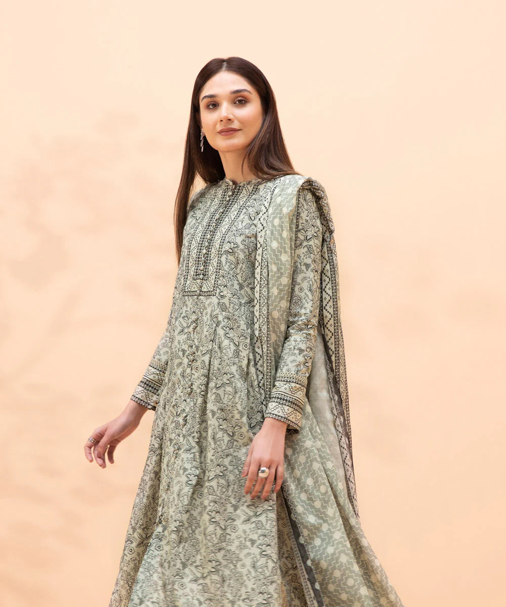 Ivory Printed Lawn Suit