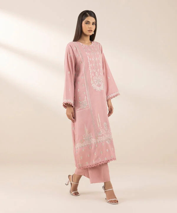 Embroidered Cotton Viscose Suit