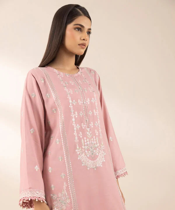 Embroidered Cotton Viscose Suit