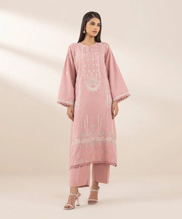 Embroidered Cotton Viscose Suit