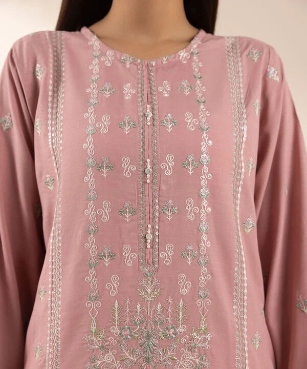 Embroidered Cotton Viscose Suit