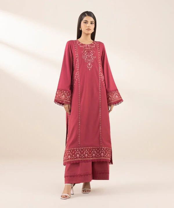 Embroidered Cotton Viscose Suit