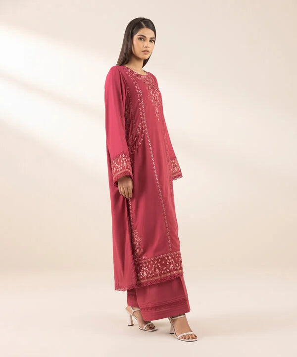 Embroidered Cotton Viscose Suit