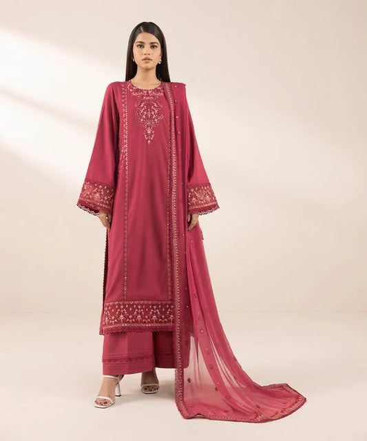 Embroidered Cotton Viscose Suit