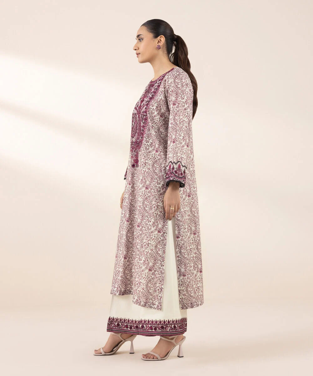 Purple Embroidered Lawn Suit