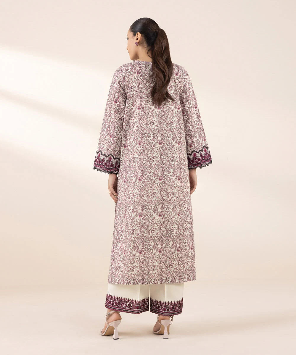 Purple Embroidered Lawn Suit