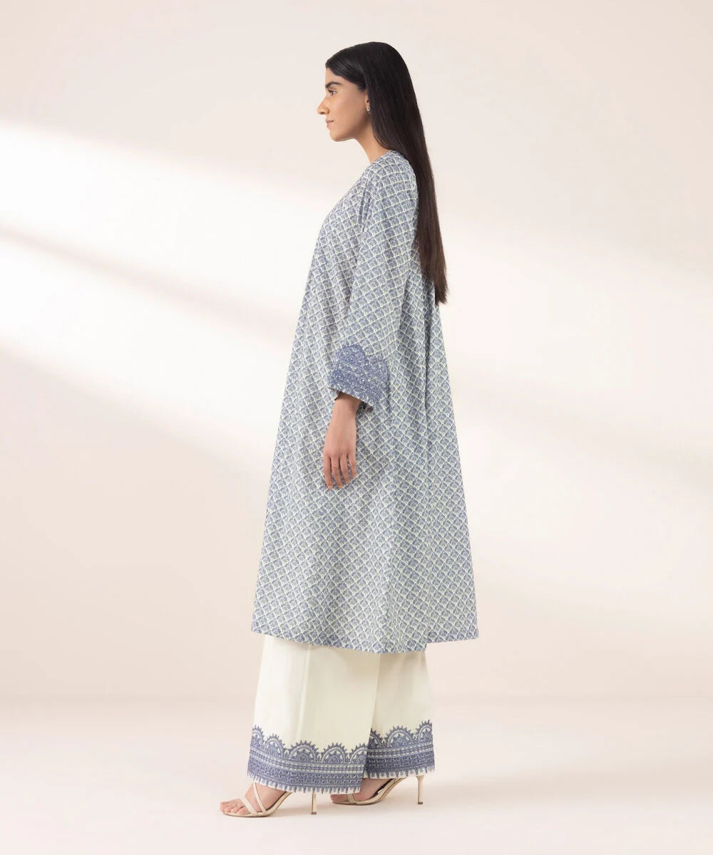 Blue Embroidered Lawn Suit