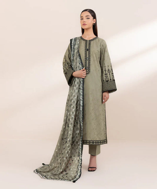 Embroidered Linen Jacquard Shirt
